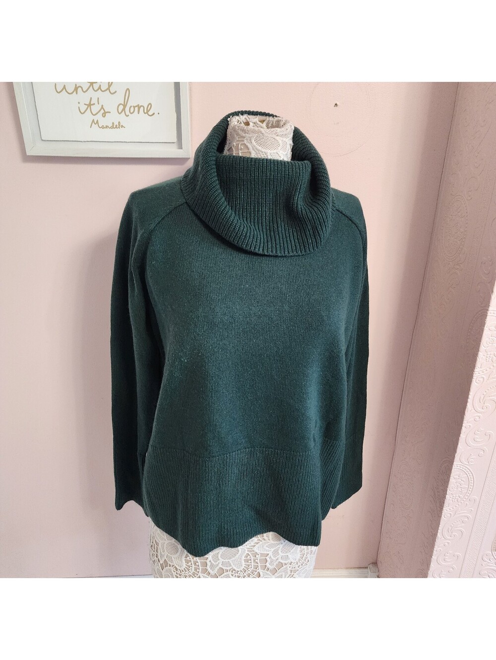 Athleta Forest Green Oversized Turtleneck Sweater Women’s Medium new - Picture 2 of 8